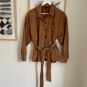 Banana Republic Tan Suede Shirt